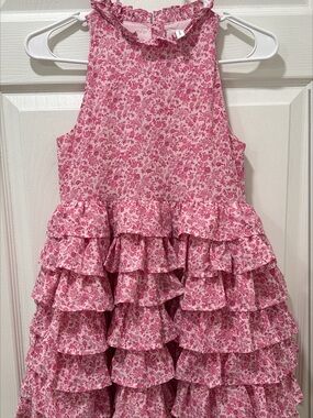 Janie and Jack Pink Floral Ruffle Tiered Dress